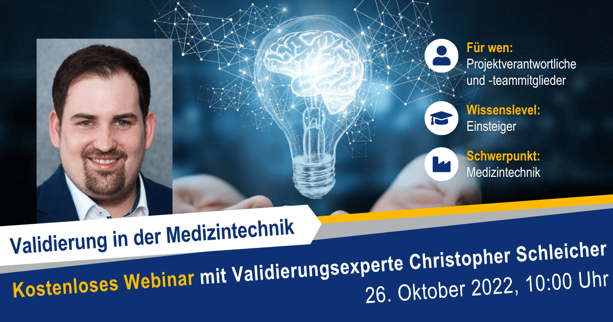 Webinar „Validierung in der Medizintechnik – 191 Socialshare Querformat 1