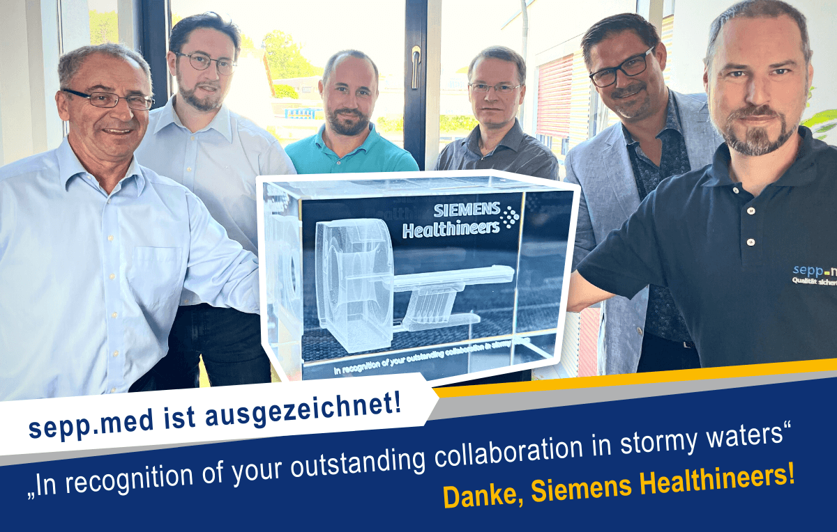 „In recognition of your outstanding collaboration in stormy waters“ – Danke, Siemens Healthineers!