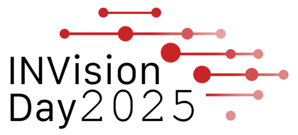 Logo für den INVision Day 2025 mit roten, miteinander verbundenen Kreisen und Linien unterschiedlicher Größe, die sich nach rechts über und neben dem Veranstaltungsnamen in schwarzer Schrift auf hellem Hintergrund erstrecken.